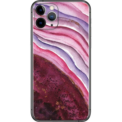 Plum Watercolor Geode iPhone 11 Pro Skin